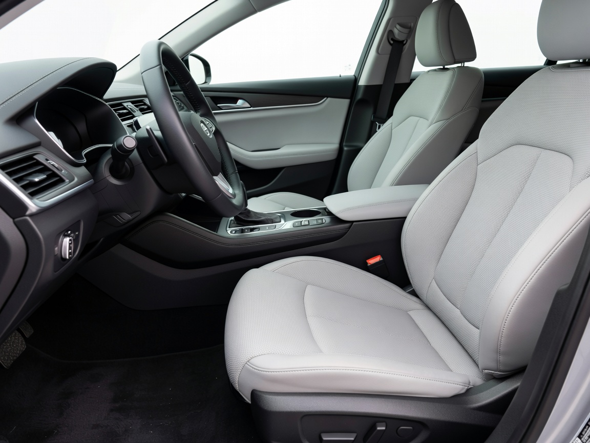 Clean vehicle cabin showing fabric seats, dashboard, and detailed interior care